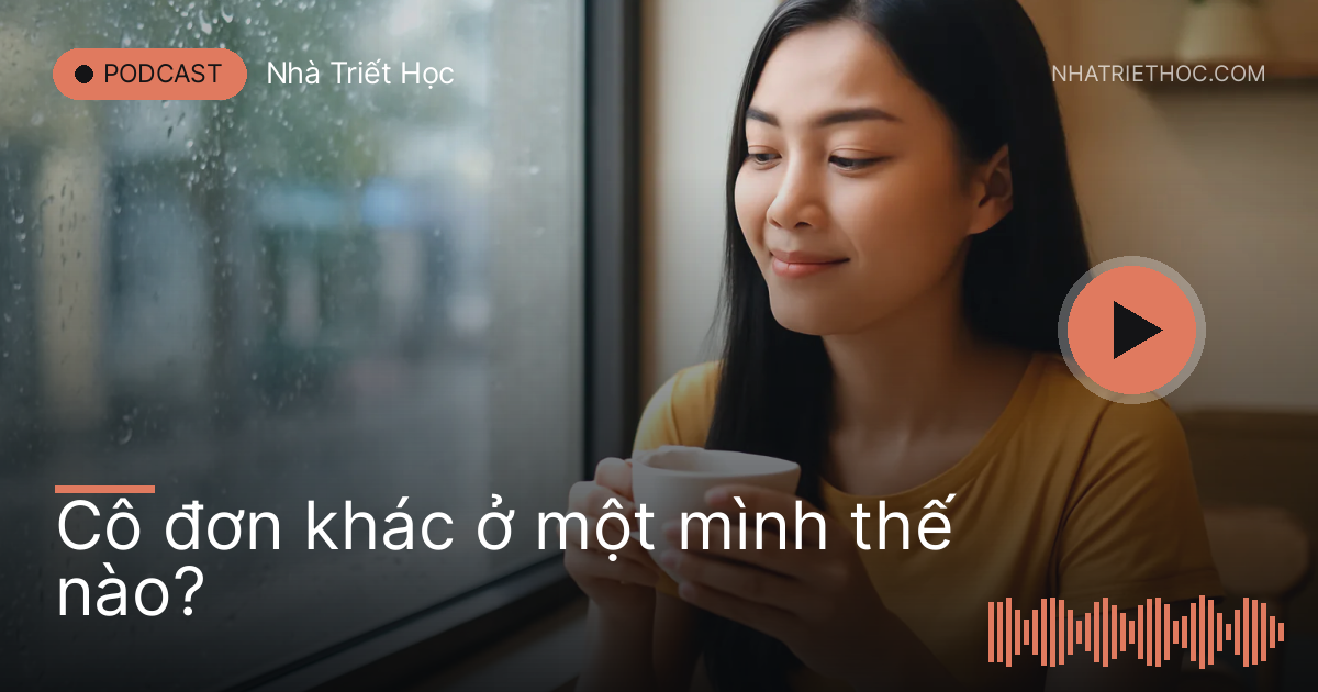 Cô gái ngồi một mình bên cửa sổ quán nhỏ ngày mưa với tách trà